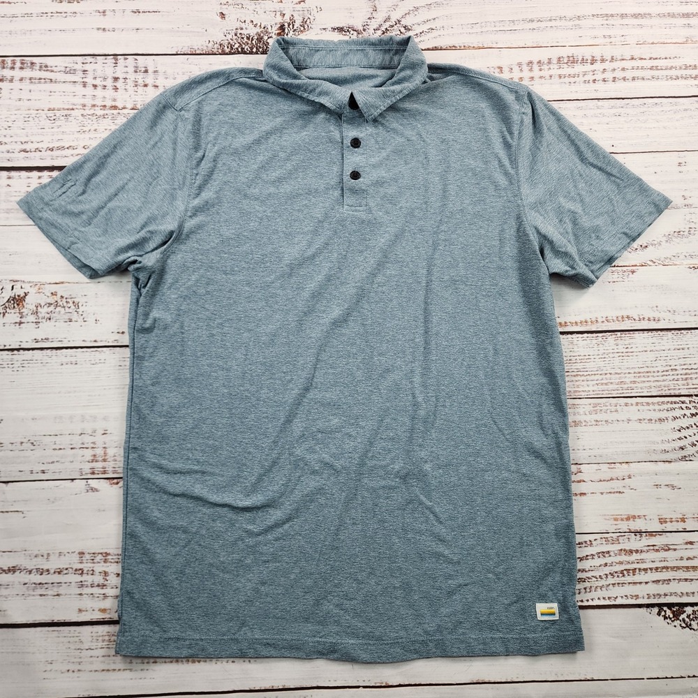 Vuori Strato Tech Polo Mens M Blue Heather V188 Performance Stretch Golf